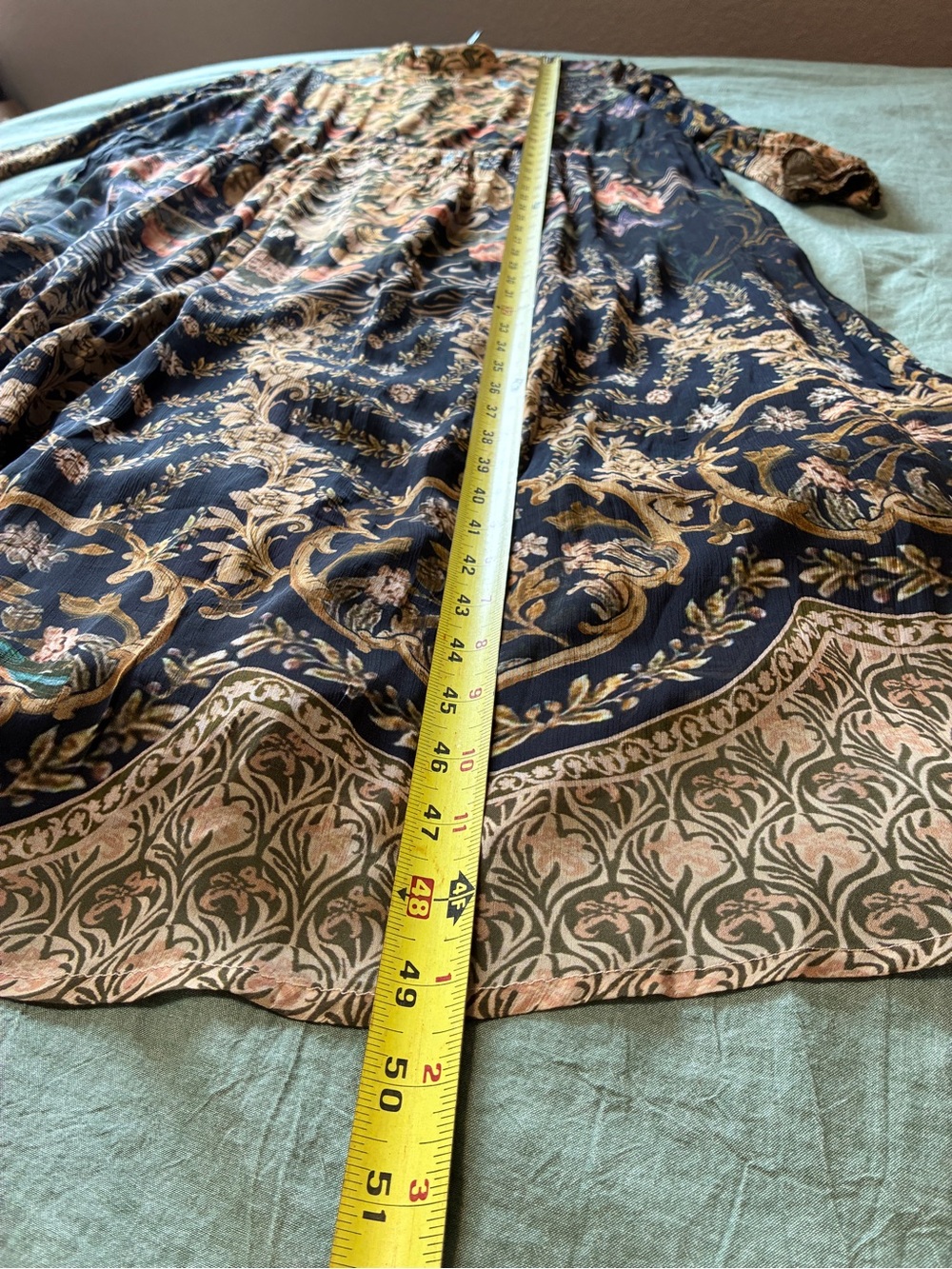 Soft Surroundings Kalista Maxi Dress 1X Multicolor Icon Scarf Long Sleeve - Picture 10 of 10